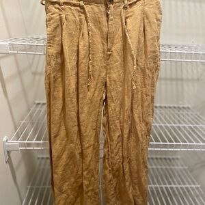 Girls ‘A Loves A’ Mustard Yellow Linen Pants